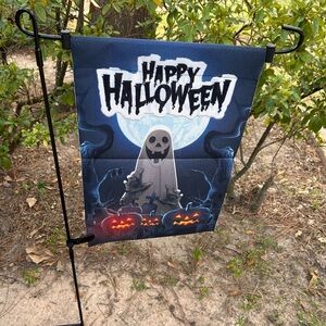 New Garden Flag Spooky Ghost  Happy Halloween 18” x 12.5”